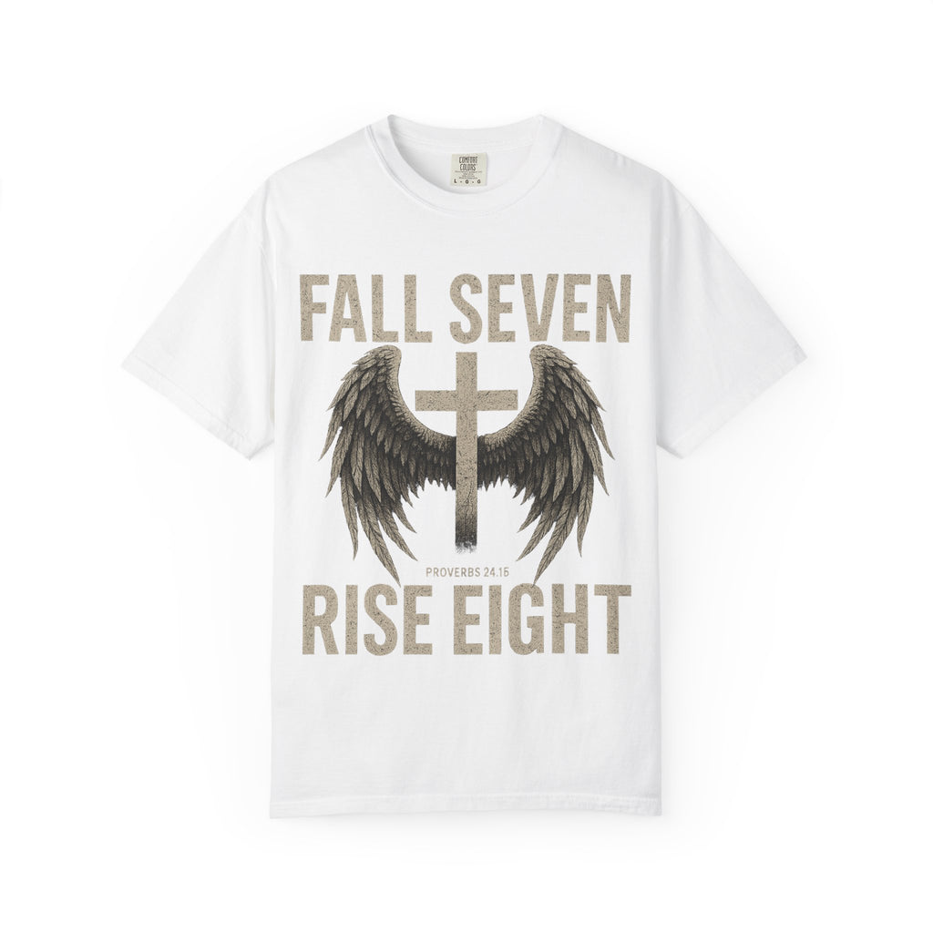 Fall Seven Rise Eight | Proverbs 24:16 | Grit & Grace Christian Tee