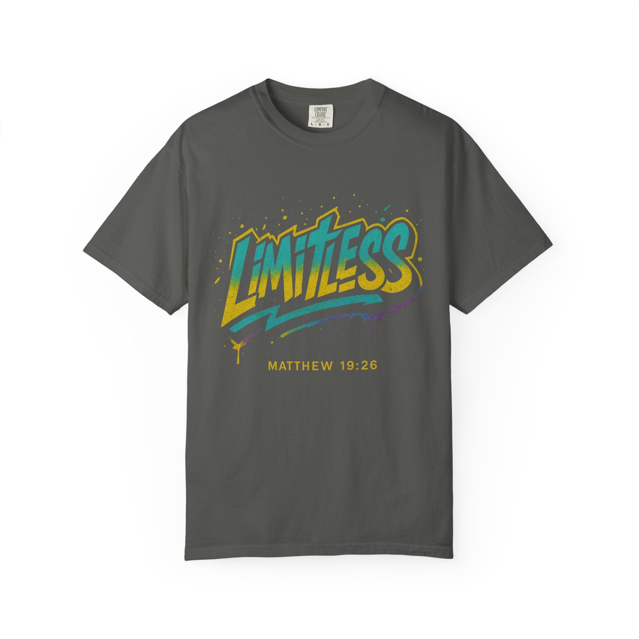 Limitless Unisex Garment-Dyed T-Shirt | Inspirational Tee, Bible Verse Shirt, Faith-Based Apparel, Motivational Gift, Casual Wear
