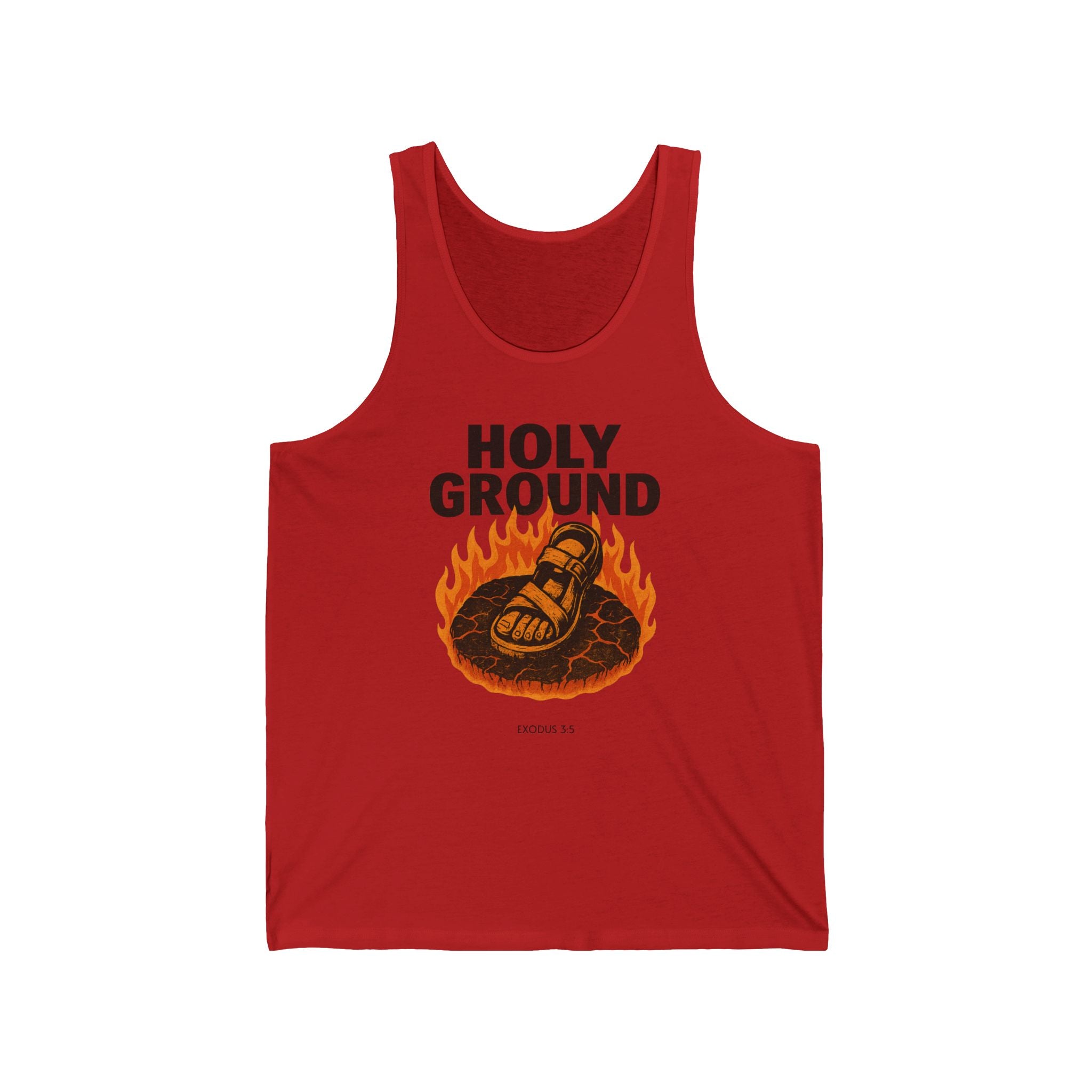 Holy Ground Christian Tank Top | Take Your Stand | Exodus 3:5 Faith Streetwear Workout Tank
