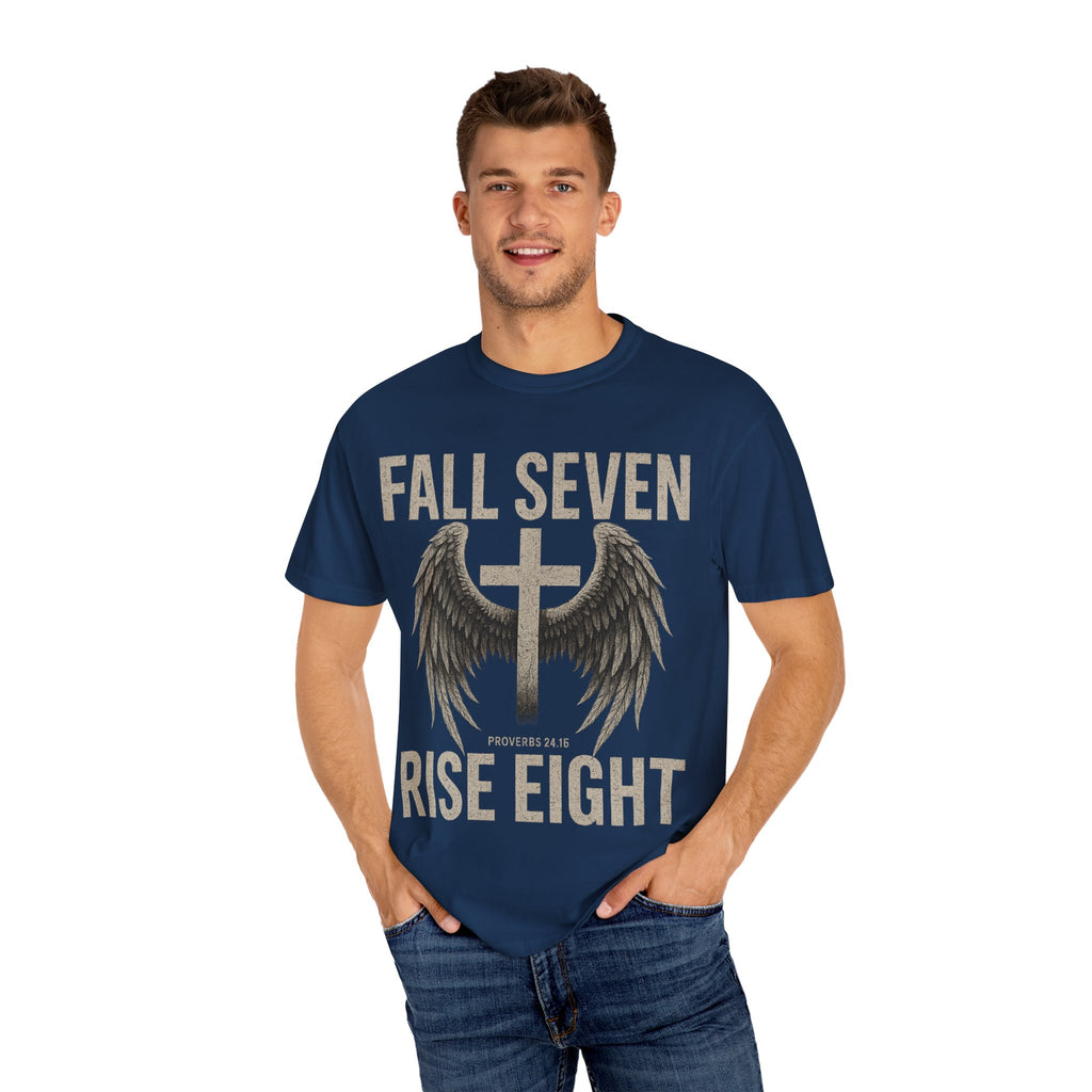 Fall Seven Rise Eight | Proverbs 24:16 | Grit & Grace Christian Tee