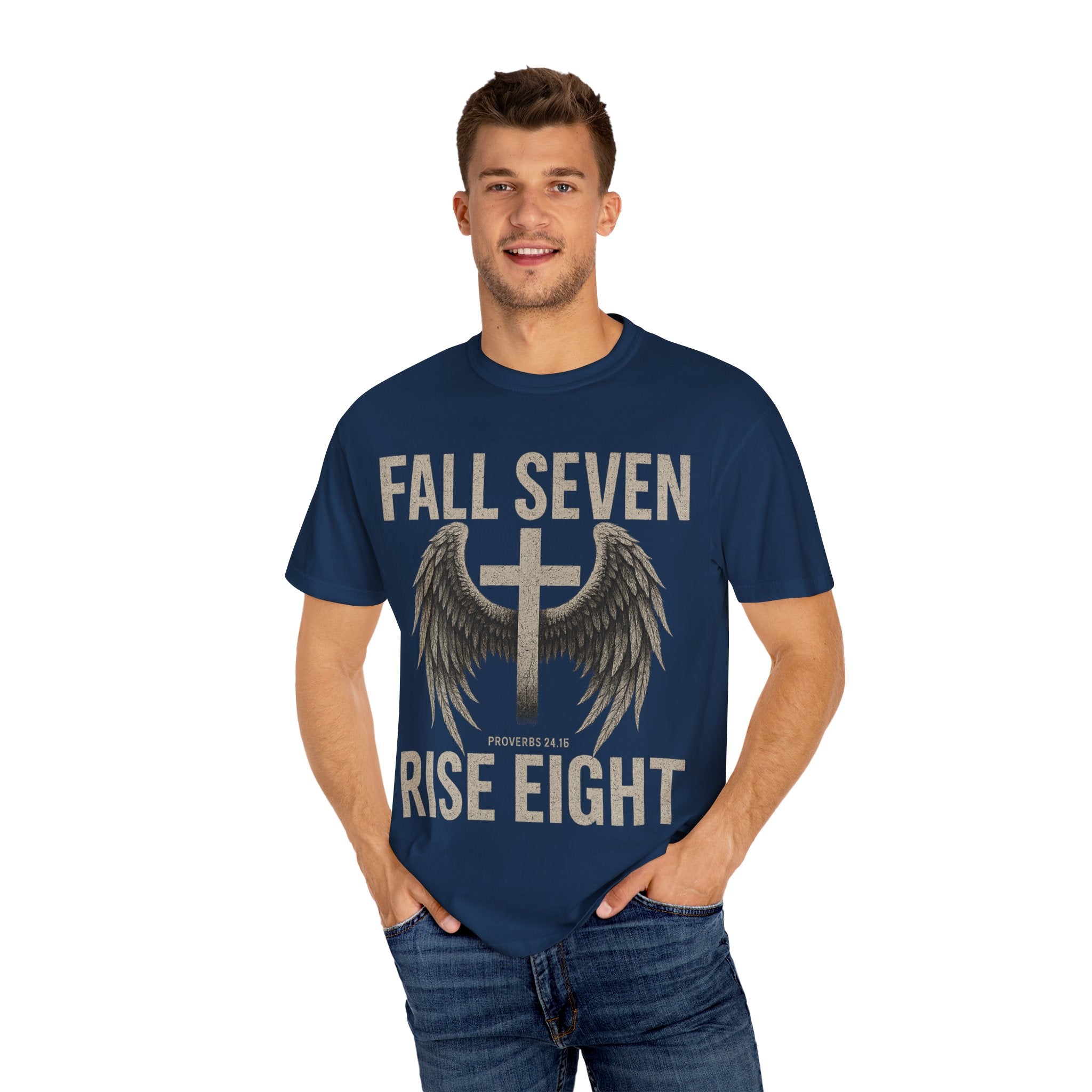 Fall Seven Rise Eight | Proverbs 24:16 | Grit & Grace Christian Tee