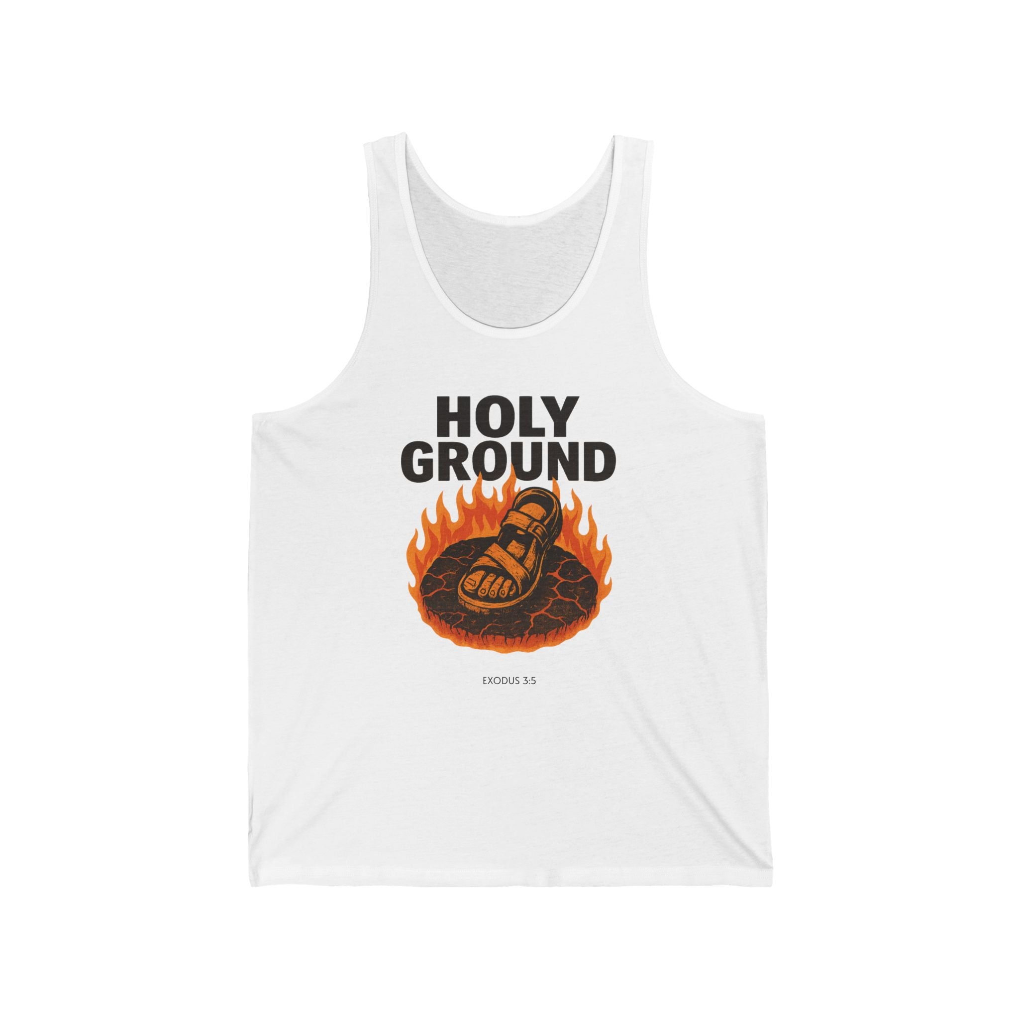 Holy Ground Christian Tank Top | Take Your Stand | Exodus 3:5 Faith Streetwear Workout Tank
