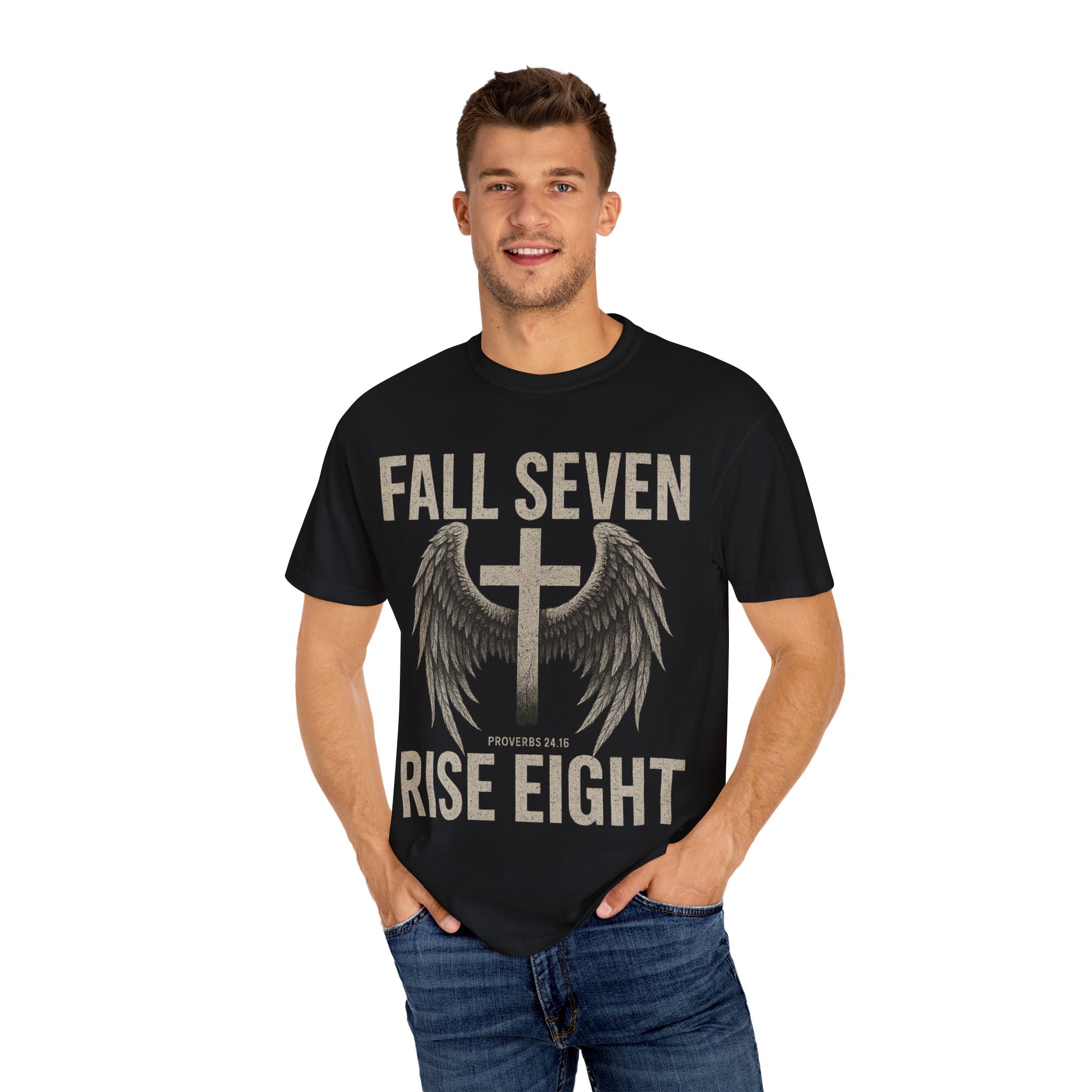 Fall Seven Rise Eight | Proverbs 24:16 | Grit & Grace Christian Tee