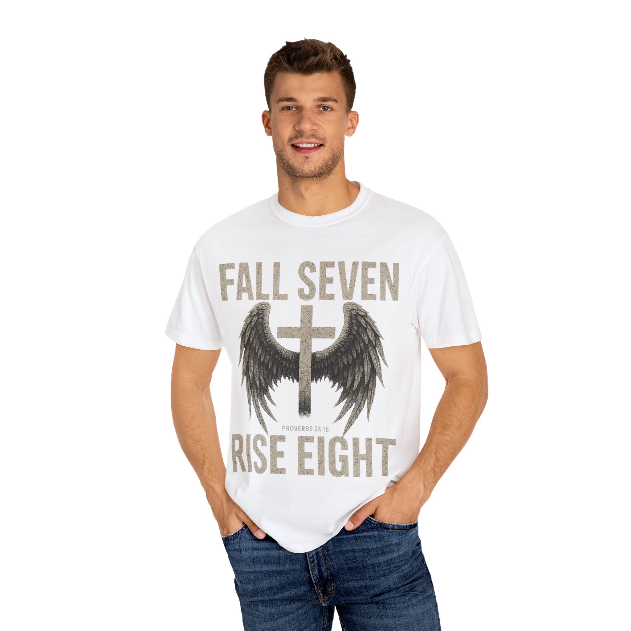 Fall Seven Rise Eight | Proverbs 24:16 | Grit & Grace Christian Tee