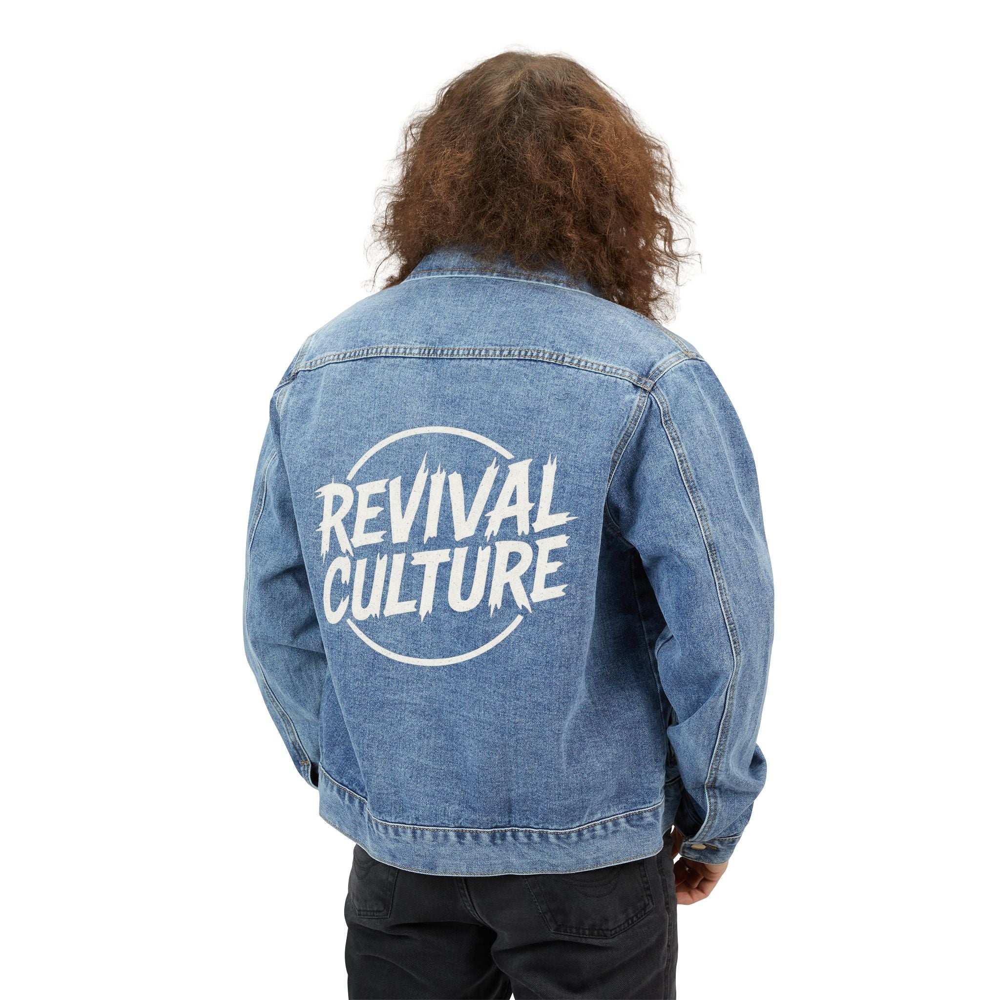 Revival Culture Embroidered Denim Jacket | Christian Streetwear Outerwear | Faith-Inspired Premium Jean Jacket